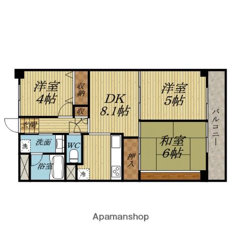 パラツィーナセシリア豊中(3DK/3階)の間取り写真