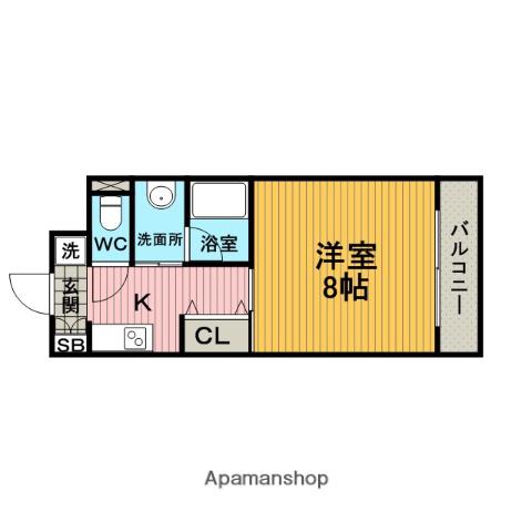 ウェスツオーネ(1K/3階)の間取り写真