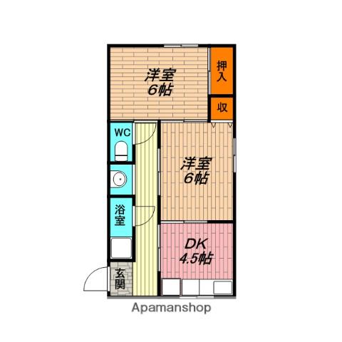 シャトーヤスミマンション(2K/3階)の間取り写真
