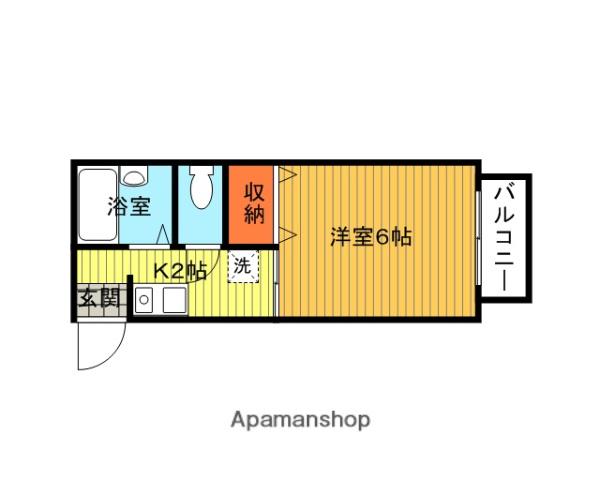 ハイツ・キャルコワ(1K/2階)の間取り写真