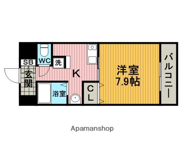 フロン・ツオーネ(1K/4階)の間取り写真