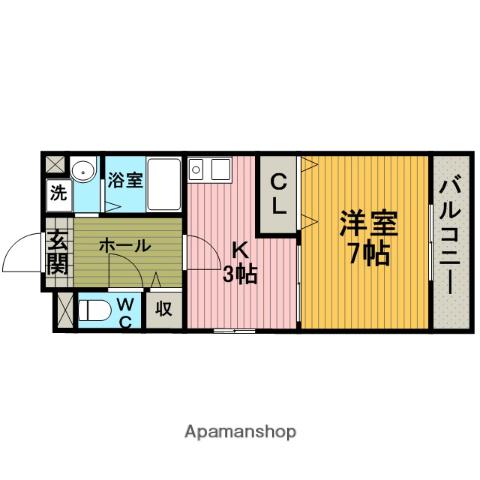 MAISON CERCLE(1K/4階)の間取り写真