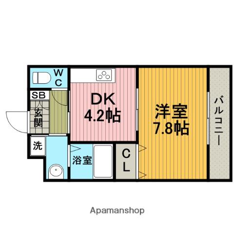 レクシア庄内西町(1DK/7階)の間取り写真