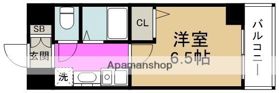エスリード福島駅前(1K/6階)の間取り写真