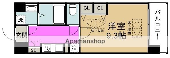 ノース VILLAGE BIRTH PLACE(1K/6階)の間取り写真