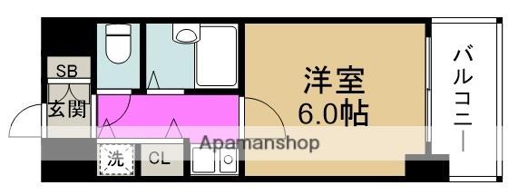 リーガル北梅田(1K/6階)の間取り写真