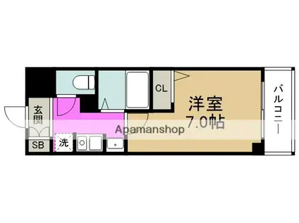 クリエイト21アテンドル梅田(1K/6階)の間取り写真