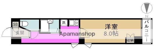 プレステル福島(1K/2階)の間取り写真