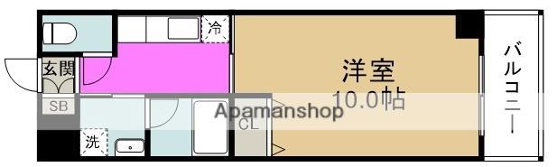 ドルフ福島(1K/3階)の間取り写真