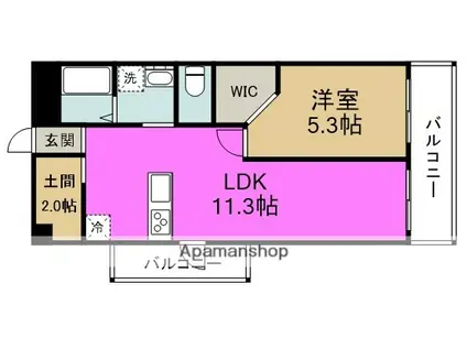 シャトー西梅田(1LDK/8階)の間取り写真
