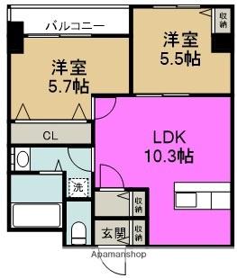 レジデンス野田阪神(2LDK/4階)の間取り写真