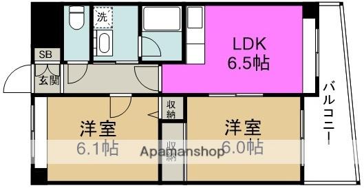 シティレジデンス福島X(2DK/4階)の間取り写真