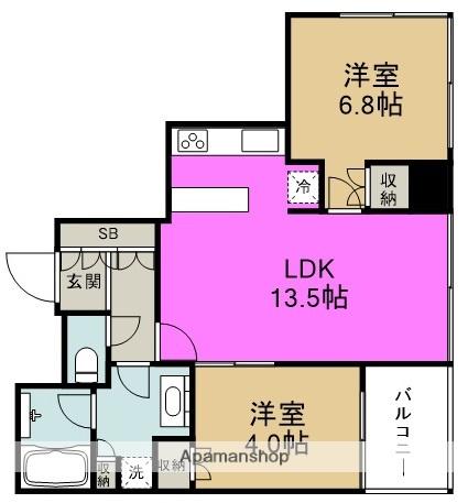 シティタワー西梅田(2LDK/11階)の間取り写真