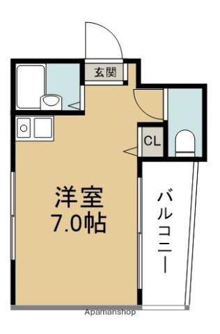 グラン SUN I(1K/6階)の間取り写真
