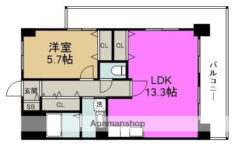 阪神ハイグレードマンション12番館(1LDK/5階)の間取り写真