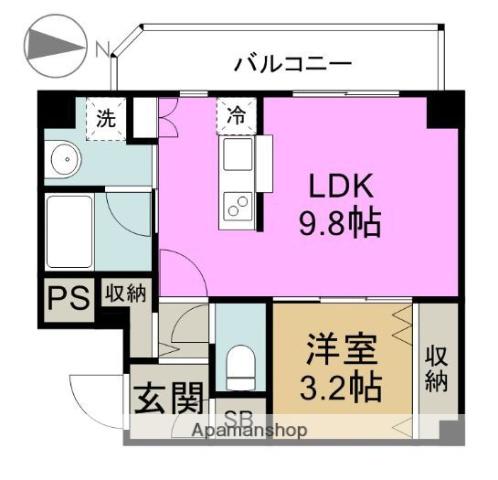 パークフラッツ野田阪神駅前(1LDK/6階)の間取り写真