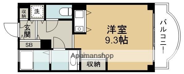 シュエット吉本(ワンルーム/4階)の間取り写真