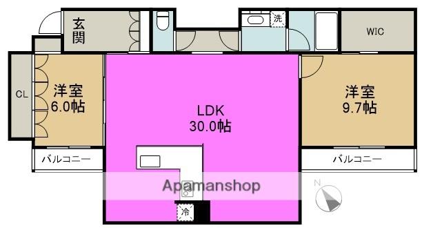 リバーサイドタワー中之島(2LDK/24階)の間取り写真