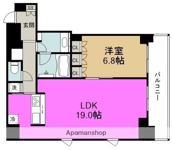 リバーサイドタワー中之島(1LDK/14階)の間取り写真