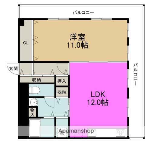 アパートメントKS福島(1LDK/2階)の間取り写真