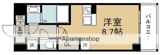 アドバンス西梅田Ⅱ(1K/4階)の間取り写真