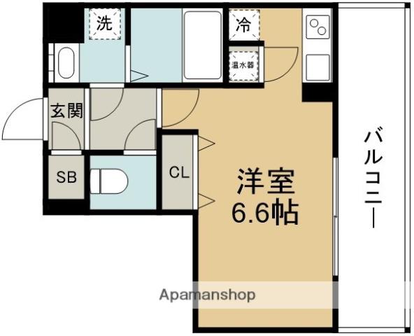 ベクス福島(1K/10階)の間取り写真