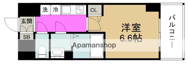 ベクス福島(1K/3階)の間取り写真