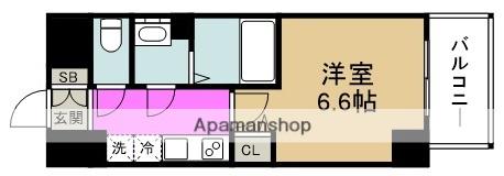 ベクス福島(1K/6階)の間取り写真