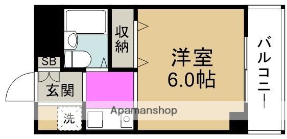 シュライン上福島(1K/6階)の間取り写真