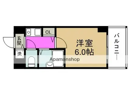 ラナップスクエア新福島(1K/2階)の間取り写真