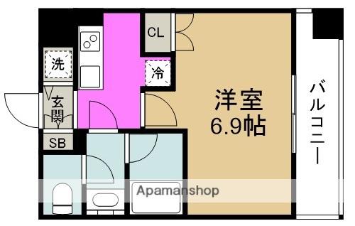 アルグラッド鷺洲(1K/11階)の間取り写真
