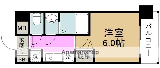 プレサンス野田阪神駅前ザプレミアム(1K/13階)の間取り写真