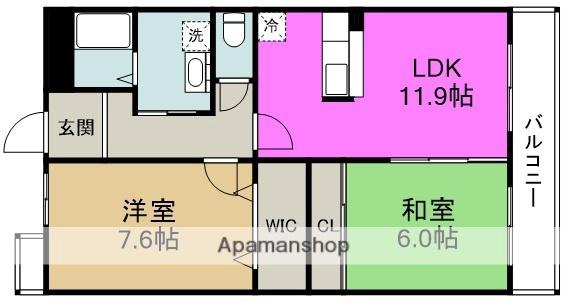 メイビスタ大淀(3LDK/8階)の間取り写真