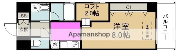 ARROW FIELDS 貮番館(1K/10階)の間取り写真