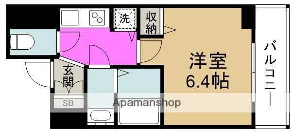 レジデンス 福島(1K/4階)の間取り写真