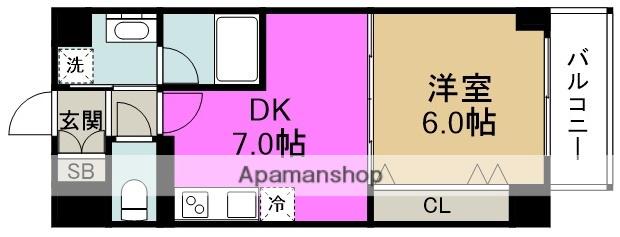 プリマベラ福島(1DK/6階)の間取り写真