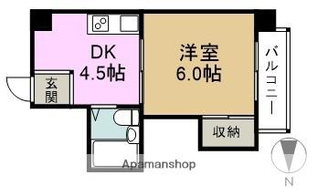 第1ナショナルマンション(1DK/10階)の間取り写真