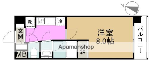 スプランディッド3(1K/2階)の間取り写真