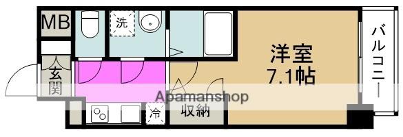 W-STYLE福島Ⅱウィステリア(1K/3階)の間取り写真