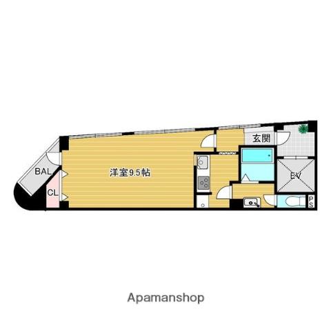 GROWTH岩井(1K/3階)の間取り写真