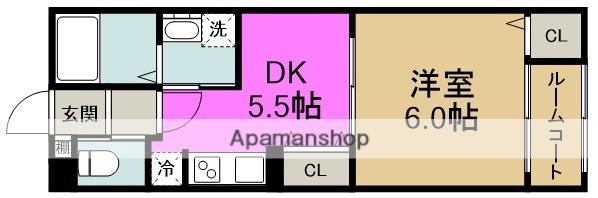 レトア福島(1DK/2階)の間取り写真