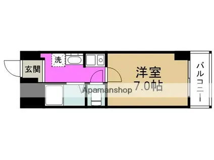 フォーラム福島・野田(1K/4階)の間取り写真