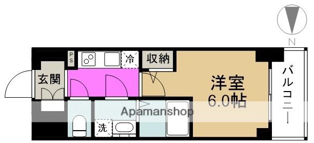 エスリード新福島(1K/6階)の間取り写真