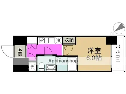 アドバンス西梅田ラシュレ(1K/2階)の間取り写真
