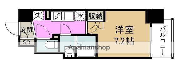 BPRレジデンス新梅田(1K/13階)の間取り写真