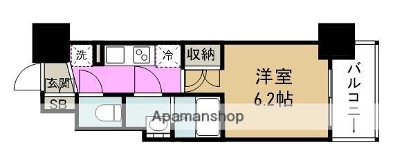 BPRレジデンス新梅田(1K/4階)の間取り写真