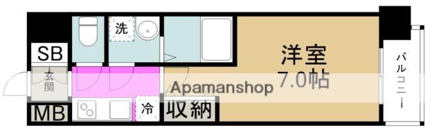 コスモリード大阪福島(1K/4階)の間取り写真