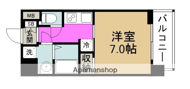 S-RESIDENCE福島GRANDE(1K/4階)の間取り写真