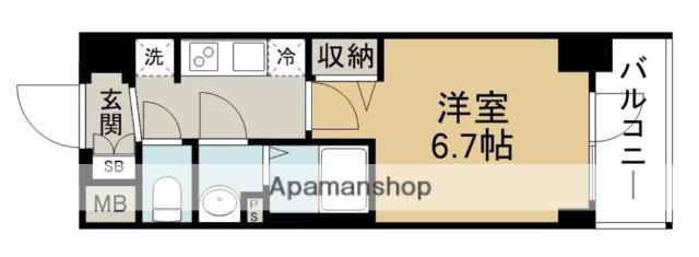 プレサンス福島ミッドエル(1K/6階)の間取り写真