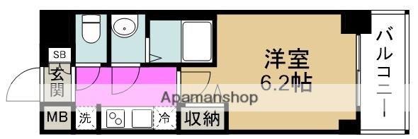 プレサンス福島ミッドエル(1K/9階)の間取り写真